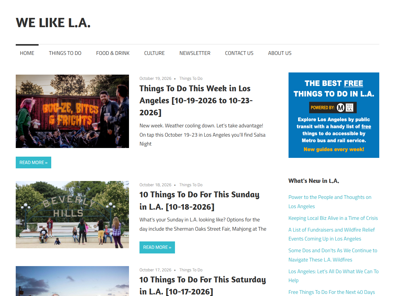 We Like L.A. website preview
